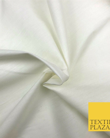 Premium CREAM Plain Solid Poly Cotton Fabric Many Colours Dress Craft - OA519
