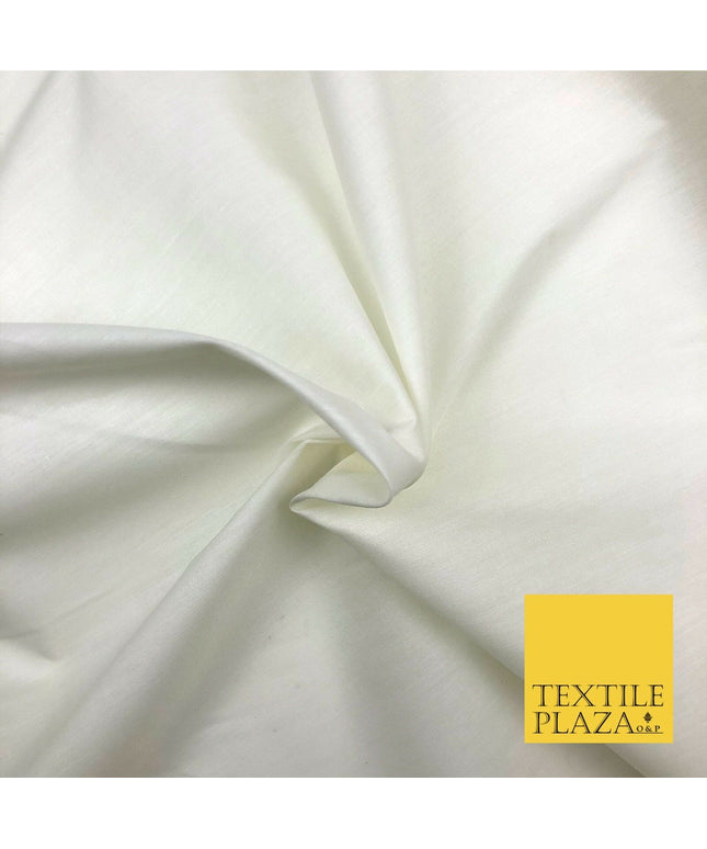 Premium CREAM Plain Solid Poly Cotton Fabric Many Colours Dress Craft - OA519