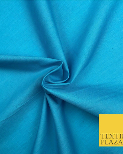 Premium TURQUOISE BLUE Plain Poly Cotton Fabric Many Colours Dress Craft - OA507