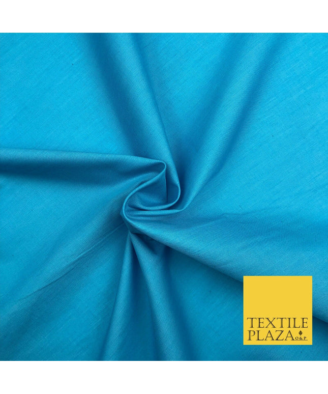 Premium TURQUOISE BLUE Plain Poly Cotton Fabric Many Colours Dress Craft - OA507