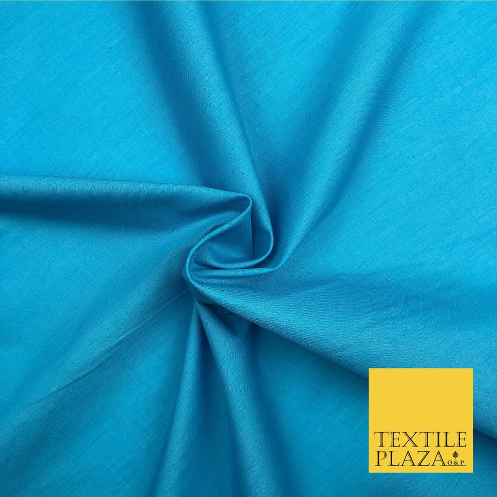 Premium TURQUOISE BLUE Plain Poly Cotton Fabric Many Colours Dress Craft - OA507