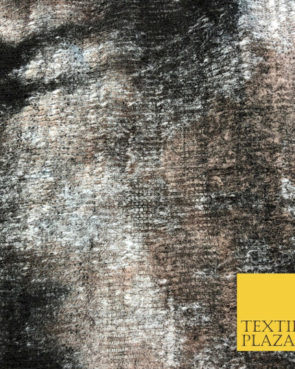 Weathered BROWN Soft Knit Fabric - Shabby Animal Tribal Costume Dress 58" - G906