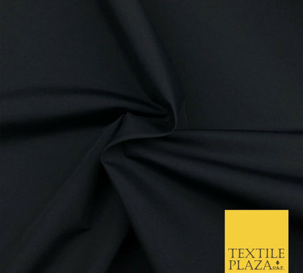 Luxury BLACK Plain FINE Poly Cotton Fabric Material Dress Craft 45"