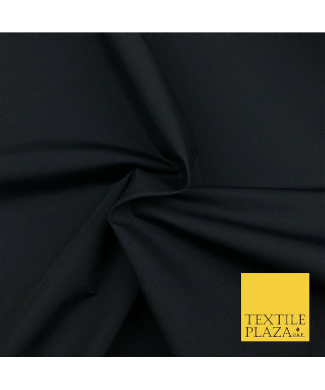 Luxury BLACK Plain FINE Poly Cotton Fabric Material Dress Craft 45"