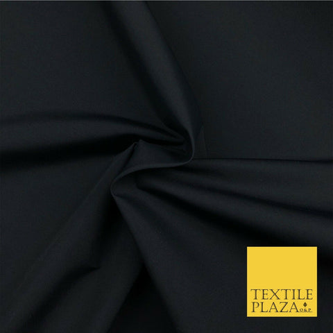 Luxury BLACK Plain FINE Poly Cotton Fabric Material Dress Craft 45"