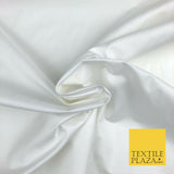 Luxury Soft Ultra High Quality WHITE Plain Poly Cotton Fabric Dress Craft - 1449