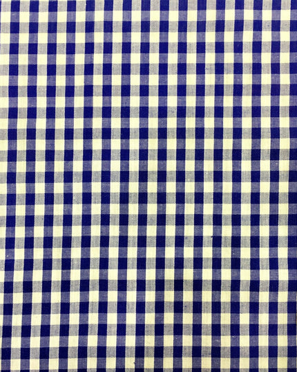 Royal Blue Gingham POLYCOTTON Fabric - Per Metre/ Half Metre - RD65