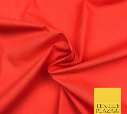Premium ORANGE Plain Solid Poly Cotton Fabric Many Colours Dress Craft - OA509