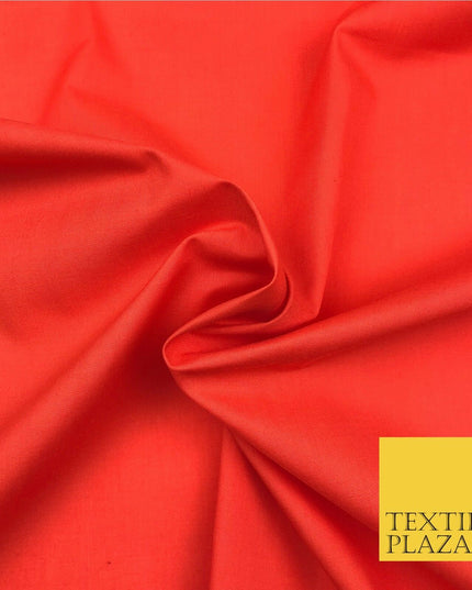 Premium ORANGE Plain Solid Poly Cotton Fabric Many Colours Dress Craft - OA509