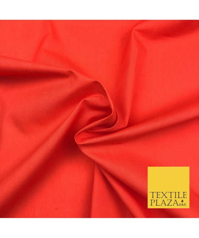 Premium ORANGE Plain Solid Poly Cotton Fabric Many Colours Dress Craft - OA509