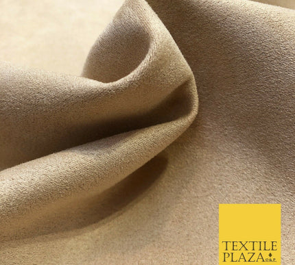 BEIGE Luxury Smooth Faux Suede Fabric Soft Medium Weight Dressmaking Craft 1240