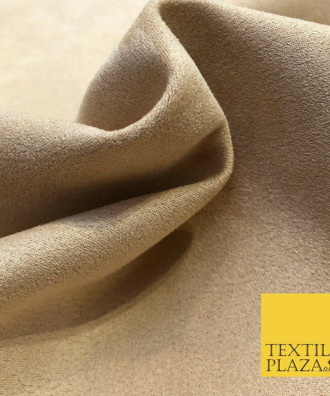 BEIGE Luxury Smooth Faux Suede Fabric Soft Medium Weight Dressmaking Craft 1240