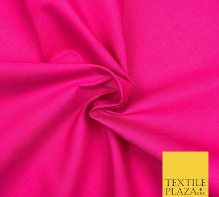Premium CERISE PINK Plain Poly Cotton Fabric Many Colours Dress Craft - OA506