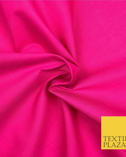Premium CERISE PINK Plain Poly Cotton Fabric Many Colours Dress Craft - OA506