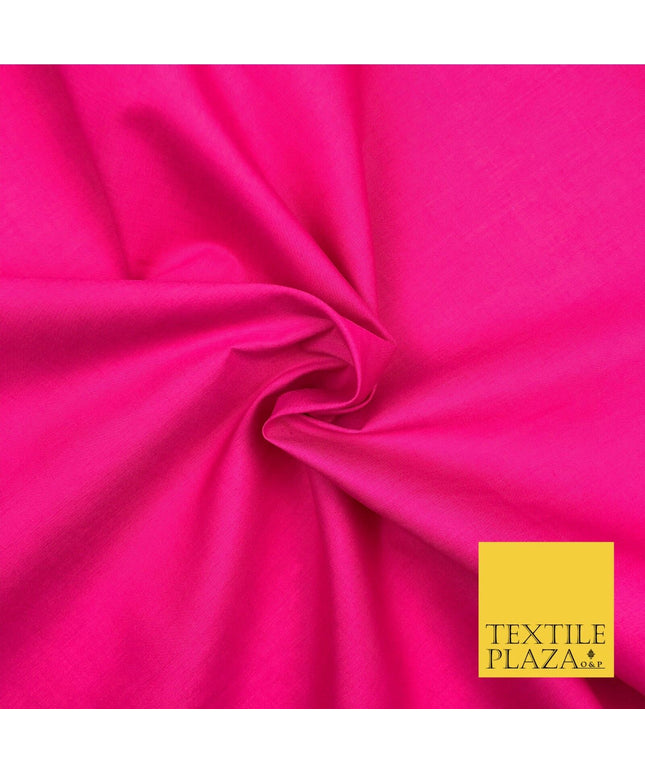 Premium CERISE PINK Plain Poly Cotton Fabric Many Colours Dress Craft - OA506