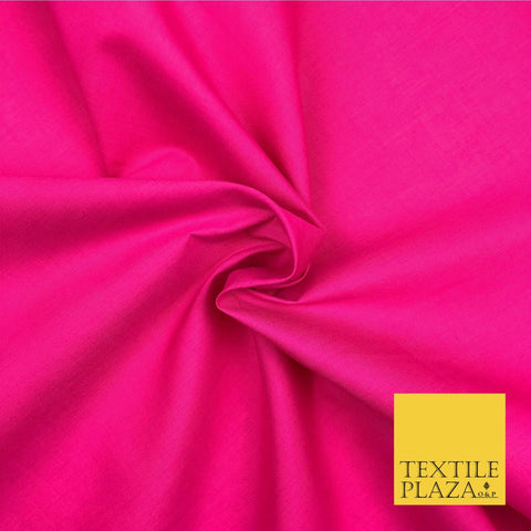 Premium CERISE PINK Plain Poly Cotton Fabric Many Colours Dress Craft - OA506