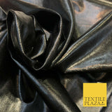BLACK Distressed Thin Metallic Matte Fabric Wax Effect Stretch Dancewear 1242