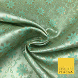 Luxury MINT Ornate Vintage Satin Jacquard Fabric Fancy Waistcoats Jackets LA869