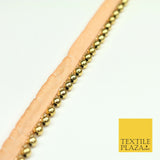 Medium Gold Chrome Pearl Shiny Bead Trimming BorderRibbon Ethnic Gota EdgingX303
