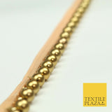 Antique Gold Large Pearl Bead Trimming Border Ribbon Ethnic Gota Trim EdgingX301