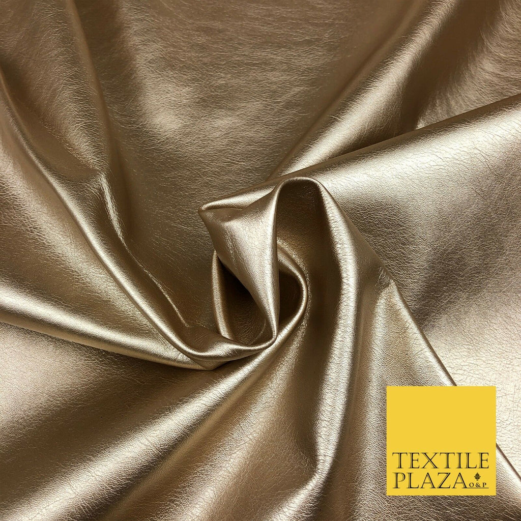 GOLD Shiny Premium Metallic Leatherette Fabric 300gsm Dancewear Craft 981