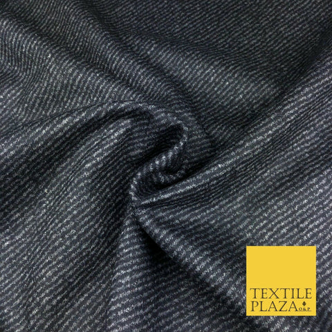 Navy Grey Animal Fine Stripe Premium Polyester Wool Fabric Soft Craft Dress Q969