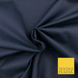 Luxury Soft Ultra High Quality NAVY Plain Poly Cotton Fabric Dress Craft - 1451