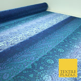 John Kaldor Blue Ombre Crinkle Shaded Panel Premium Georgette Dress Fabric 2632
