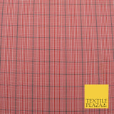 RED Dogtooth Classic Tartan Check Bi-Stretch Fabric Uniform Skirts Kilt 58" 1535