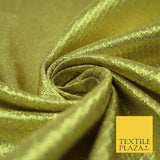 Gold Diamond Pattern Shimmer Metallic Foil Shiny LAME Banarsi Dress Fabric 2277