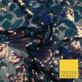 Luxury Blue Colour Changing Sequin Scale Net Lace Dress Fabric Dancewear 1903