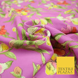 John Kaldor Baby Pink Large Floral Leafy Premium Georgette Dress Fabric 2630