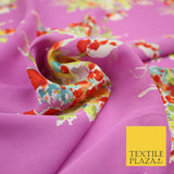 John Kaldor Pink Large Flower Bunch Fine Georgette Polyester Dress Fabric 2636