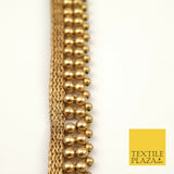Antique Gold Double Pearl Trimming Border Ribbon Indian Ethnic Trim Edging X293