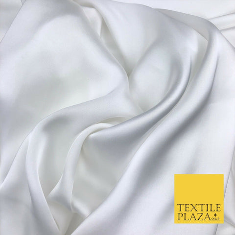 OFF WHITE Fine Silky Sateen Georgette Dress Fabric Draping Lining 55" O1156