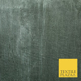 Premium Soft Grey Ribbed Striped Raised Velvet Velour Dress Fabric 1851