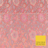 Dusty Pink Luxury Flowers PURE Benarsi Brocade Woven Dress Fabric Fancy 1748