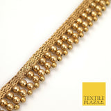 Antique Gold Double Pearl Trimming Border Ribbon Indian Ethnic Trim Edging X293