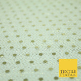Cream Gold 4mm Sequin Hologram Stretch Fabric Sparkly Dress Dance Fancy 2253