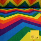 Colourful Rainbow Large Zig Zag SUPER SOFT Printed Cuddle Fleece Blankets 1774