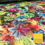 High Quality Multicolour Floral Digital Print Scuba Fabric Stretch Jersey 1414