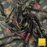 Kalamkari Style Small Intricate Floral Printed Sheen Soft Georgette Dress Fabric
