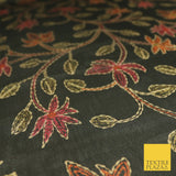Kalamkari Style Small Intricate Floral Printed Sheen Soft Georgette Dress Fabric