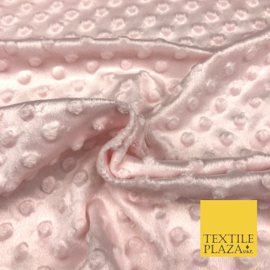 Pink Soft Plush Dimple Fleece Popcorn Embossed Dots Blankets Craft 1063