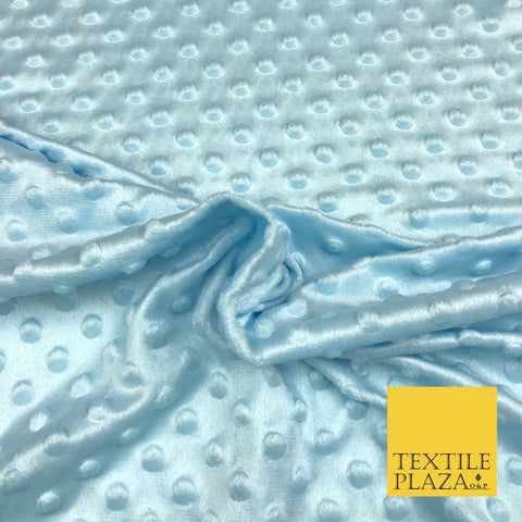 Blue Soft Plush Dimple Fleece Popcorn Embossed Dots Blankets Craft 1062