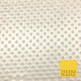 Ivory Cream Soft Plush Dimple Fleece Popcorn Embossed Dots Blankets Craft 1061