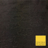 Premium Black Fancy Floral Shimmer Jacquard Fabric Dress Material 45" NC662