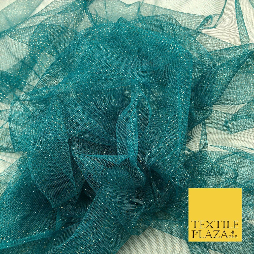 Premium JADE TEAL GLITTER MESH NET Tutu Sparkle Fairy Sheer Craft Dress QF764