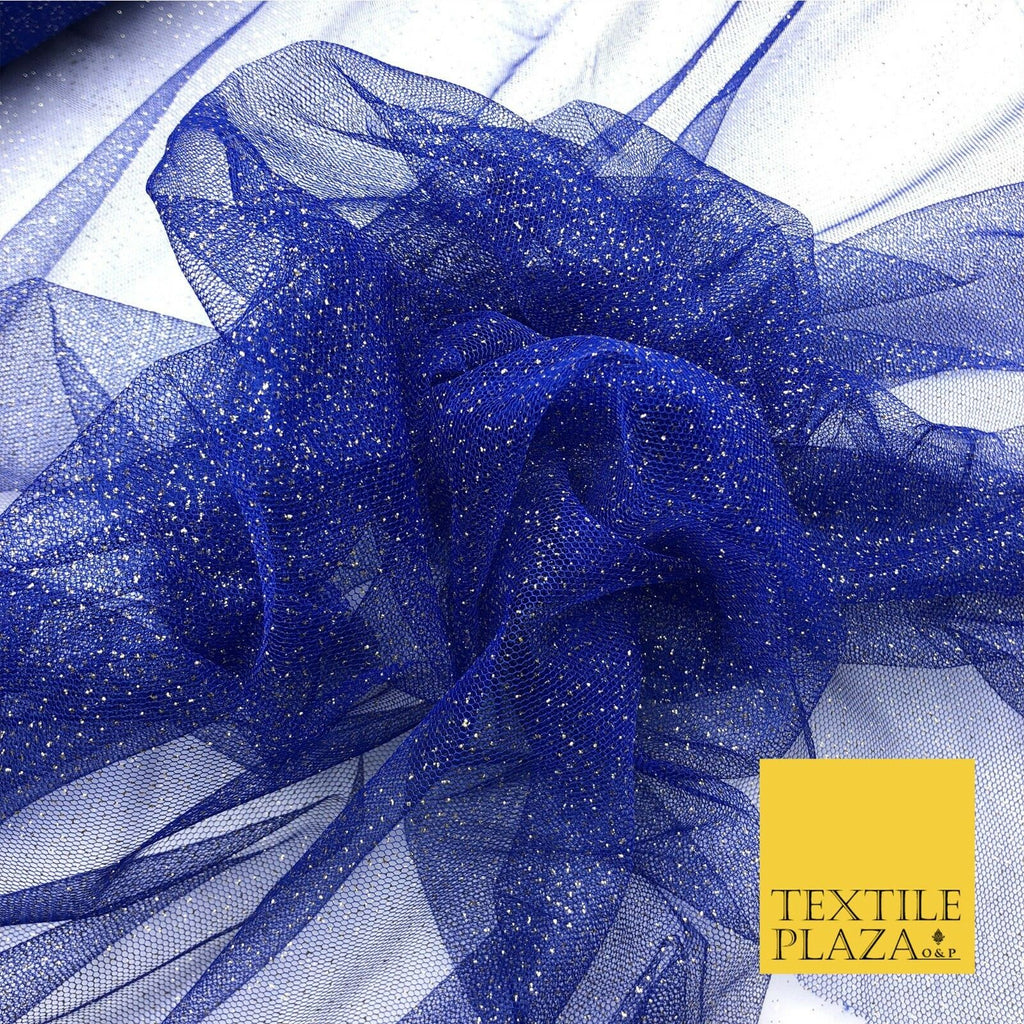 Premium ROYAL BLUE GLITTER MESH NET Tutu Sparkle Fairy Sheer Craft Dress QF759