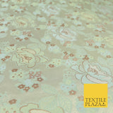 Light Mint Premium Floral Carnation Satin Brocade Jacquard Dress Fabric 1698